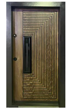 درب ضد سرقت روکش چوبی مدل CNC