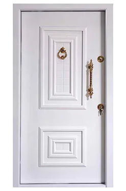 درب ضد سرقت دو قاب سفید چوبی